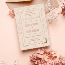 Moderne Deko Cream and Gold I Foil Einladung