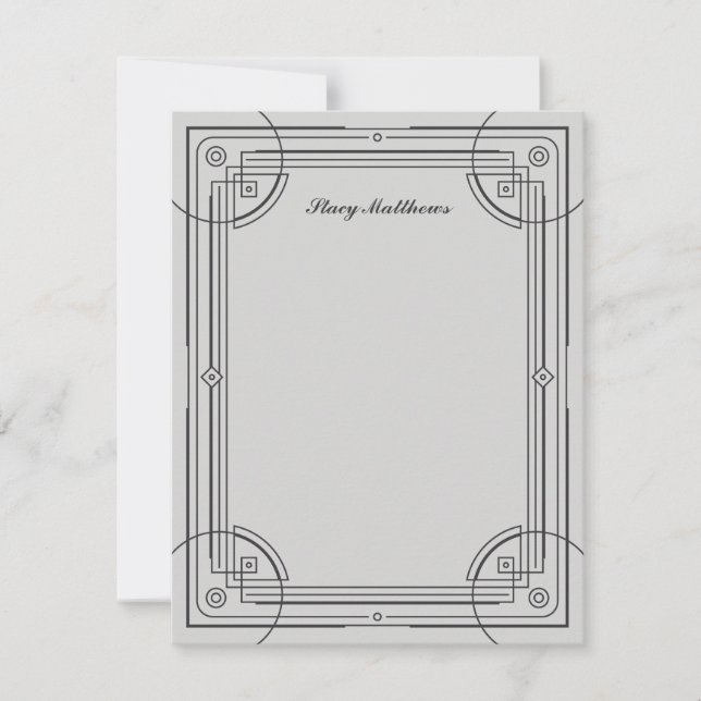 Moderne Deko Frame Stationery Note Card - Grau (Vorderseite)