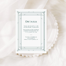Moderne Deko Green und Silver Wedding Guest Detail Begleitkarte