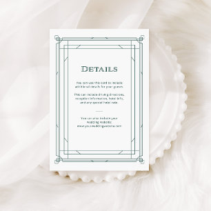 Moderne Deko Green und Silver Wedding Guest Detail Begleitkarte