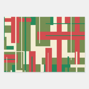 Moderne dekonstruierte Karierte Weihnachten des Mi Geschenkpapier Set