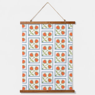 Moderne Dekorative Blumenmuster Wandteppich Mit Holzrahmen