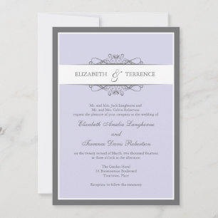 Moderne Dekorative Lilac Hochzeit Einladung