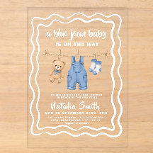 Moderne Denim Blue Jean Babyparty
