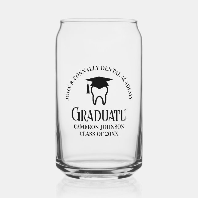 Moderne Dental School Graduation Party Personalisi Dosenglas (Vorderseite)