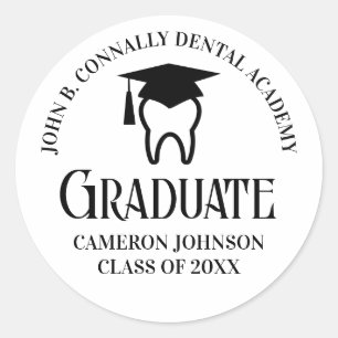 Moderne Dental School Graduation Party Personalisi Runder Aufkleber