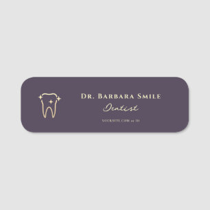 MODERNE DENTIST LILA GOLD ORTHODONTIST NAMENSSCHILD