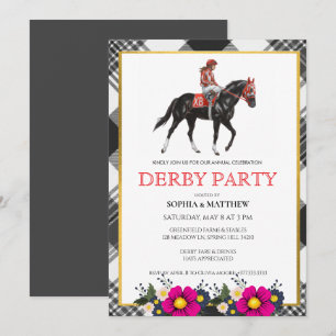 Moderne Derby-Party-Einladung Pferderennen Einladung