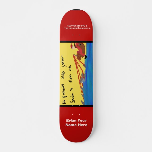 Moderne Derp Kunst-Gewohnheit Haifisch-Sankt Skateboard (Vorne)