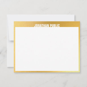 Moderne Design Elegante Gold Weiße Trendige Vorlag Mitteilungskarte