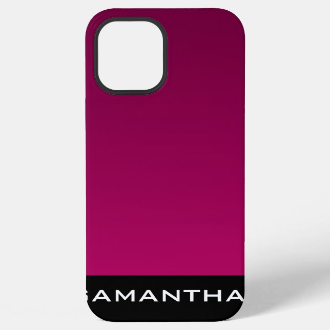 Moderne Design-Monogramm-Gradienten-Lila-Muster iPhone Hülle (Rückseite)