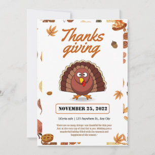 Moderne Design Turquie Thanksgiving Invitation