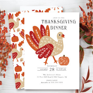 Moderne Design Turquie Thanksgiving Invitation