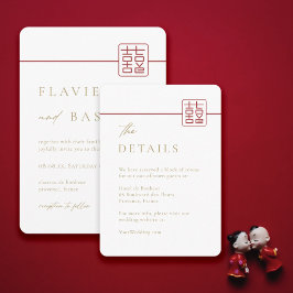 Moderne Details zum doppelten Glück Chinesisch Hoc Einladung