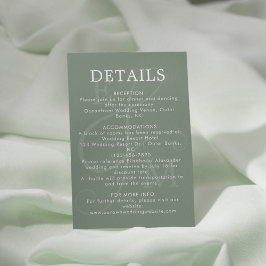 Moderne Details zum Thema Grün und Hochzeiten Begleitkarte