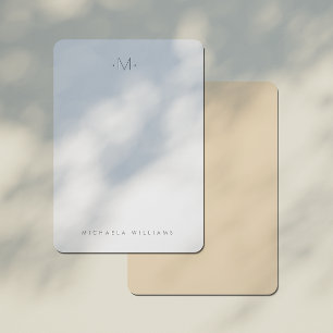 Moderne dezent monogrammierte Initiale & Name Mitteilungskarte