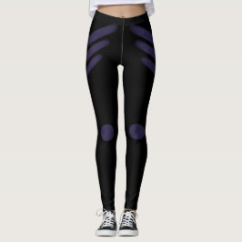 Moderne diagonale Linien in Indigoblau auf Schwarz Leggings