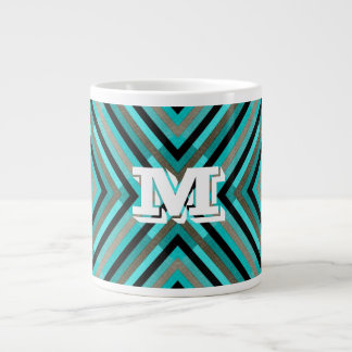 Moderne diagonale Schachbrett-Schattierungen von G Jumbo-Tasse