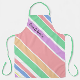 Moderne diagonale Streifen-Pastell-Personalisierun Schürze