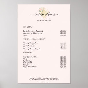 Moderne Diamant-Blumen-Preisliste Poster