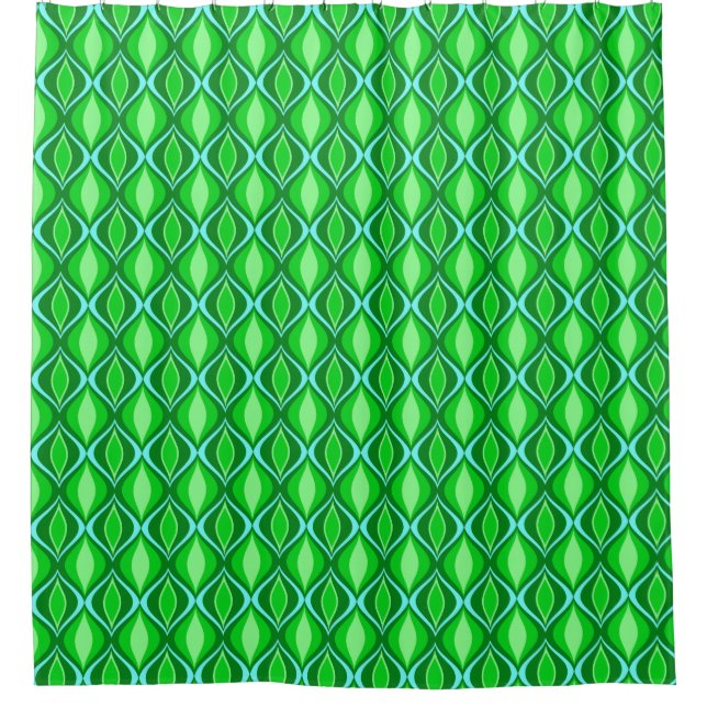Moderne Diamanten aus dem Mittelalter, grün grün Duschvorhang (Vorderseite)