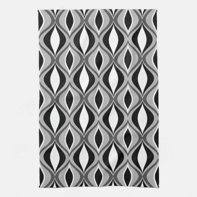 Moderne Diamanten aus dem Mittelalter, schwarz, we Küchentuch (Vertikal)