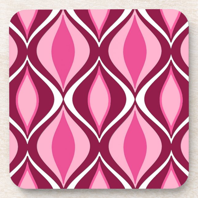 Moderne Diamanten, Burgund & Pink aus dem Mittelal Getränkeuntersetzer (Vorderseite)