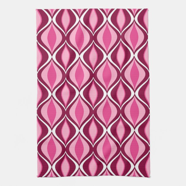 Moderne Diamanten, Burgund & Pink aus dem Mittelal Handtuch (Vertikal)