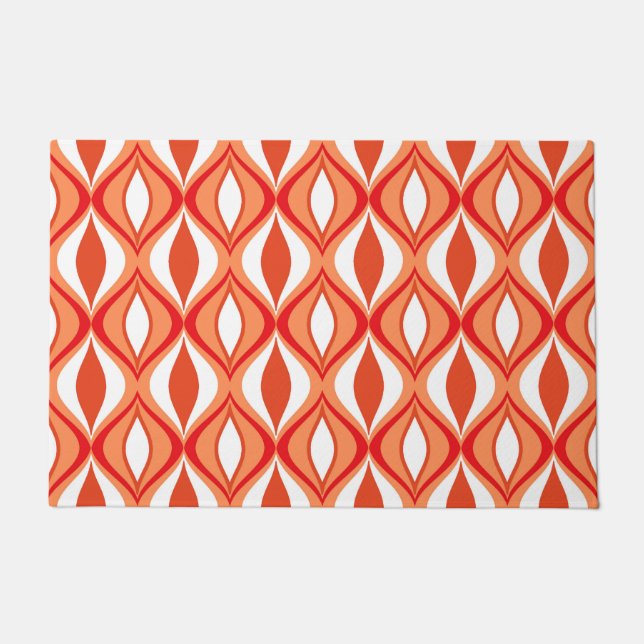 Moderne Diamanten, orange und weiß aus dem Mittela Fußmatte (Vorderseite)