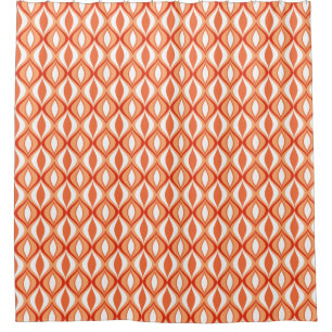 Moderne Diamanten, Orange & White aus dem Mittelal Duschvorhang