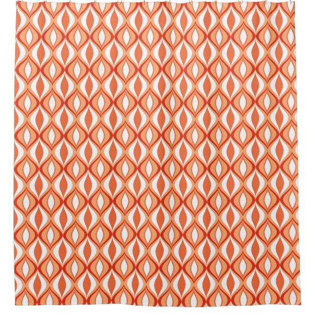 Moderne Diamanten, Orange & White aus dem Mittelal Duschvorhang (Vorderseite)