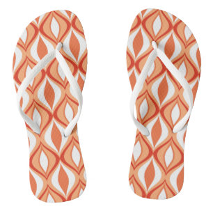 Moderne Diamanten, Orange & White aus dem Mittelal Flip Flops