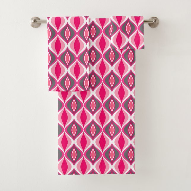 Moderne Diamanten, rosa, Fuchsia & Gray aus dem Mi Badhandtuch Set (Insitu)