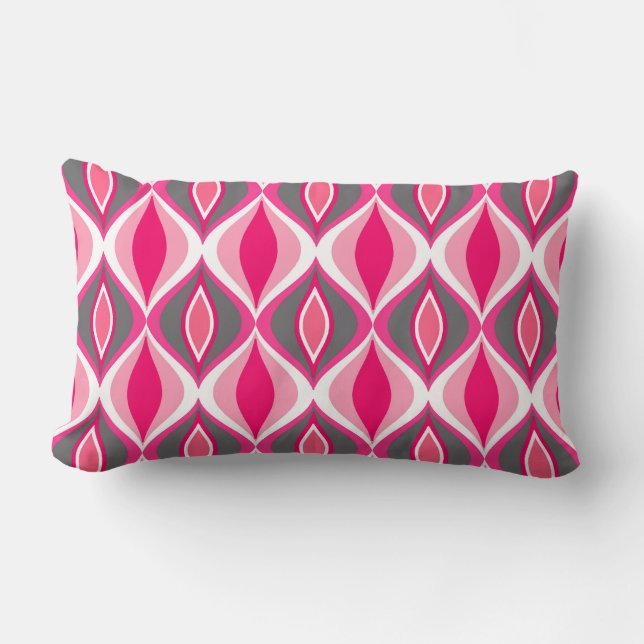 Moderne Diamanten, rosa, Fuchsia & Gray aus dem Mi Lendenkissen (Vorderseite)