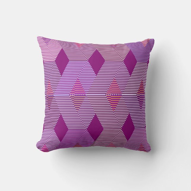 Moderne Diamantendruckerei, Violett Lila Kissen (Vorderseite)
