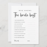 Moderne, die die Bride Best Game Card kennen