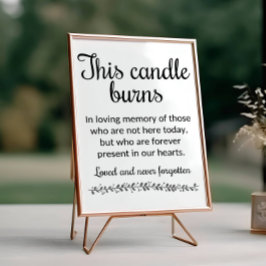 Moderne diese Candle Burns Gedenkhochzeit Poster