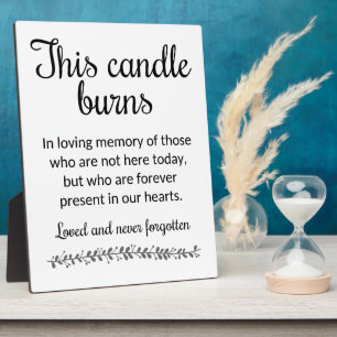 Moderne dieses Candle-Burns-Memorial-Zeichen Fotoplatte