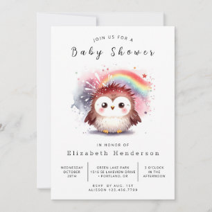 Moderne Digital Owl Baby Dusche Einladung