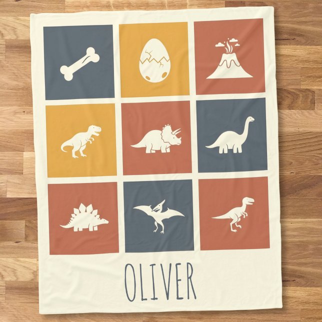 Moderne Dinosaurier-Icon-Raster Fleecedecke (Von Creator hochgeladen)