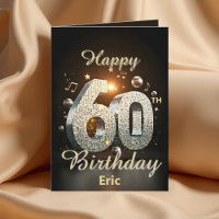 Moderne Disco Black Gold Mosaik 60. Geburtstag