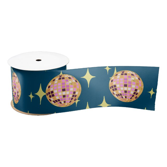 Moderne Diskothek Ball Blue Satinband (Spule)