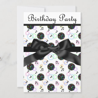 moderne Diskothek PARTY EINLADUNG weiß