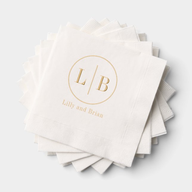 Moderne Divider Foil gestanzt Hochzeit Napkins Servietten Mit Folie (Insitu (Gestapelt))