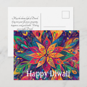 Moderne Diwali-Farben Postkarte