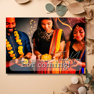 Moderne Diwali-Festfamilien-Foto-Dankeschön Dankeskarte