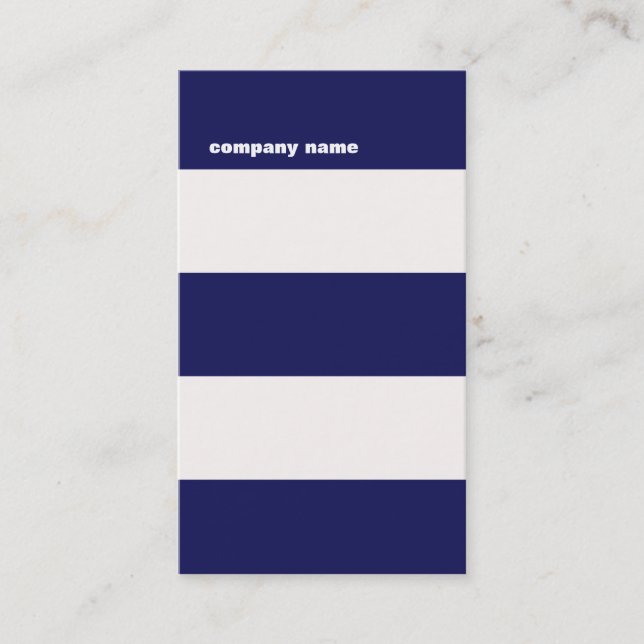 Moderne DJ Angesagt Navy Blue und White Stripes Visitenkarte (Vorderseite)