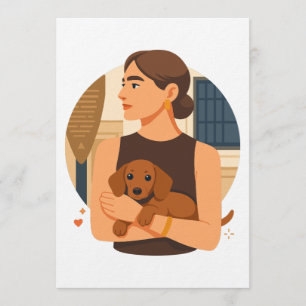 Moderne Dog Mom Ästhetik mit süßem Welpen Einladung