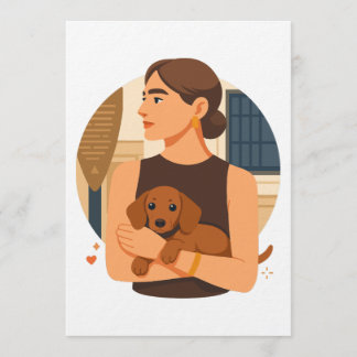 Moderne Dog Mom Ästhetik mit süßem Welpen Einladung
