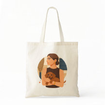 Moderne Dog Mom Ästhetik mit süßem Welpen